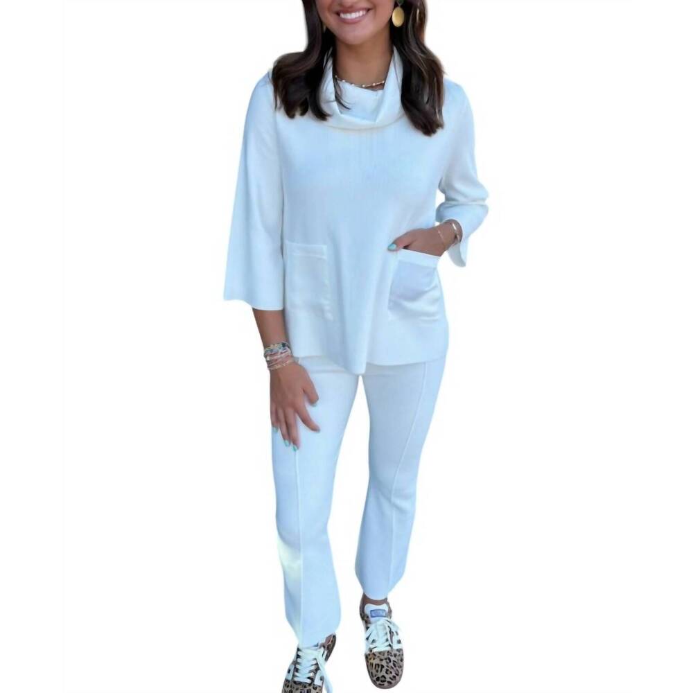 NEW FATE mock knit top and pants set in cream